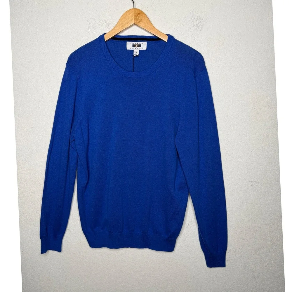 New Joseph Abboud Sweater‎ Mens Medium Royal Blue Pima Cotton Crew Neck Pullover